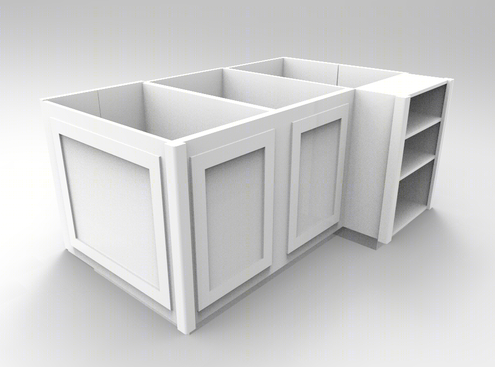 Cocina en L con isla central Vintage-5