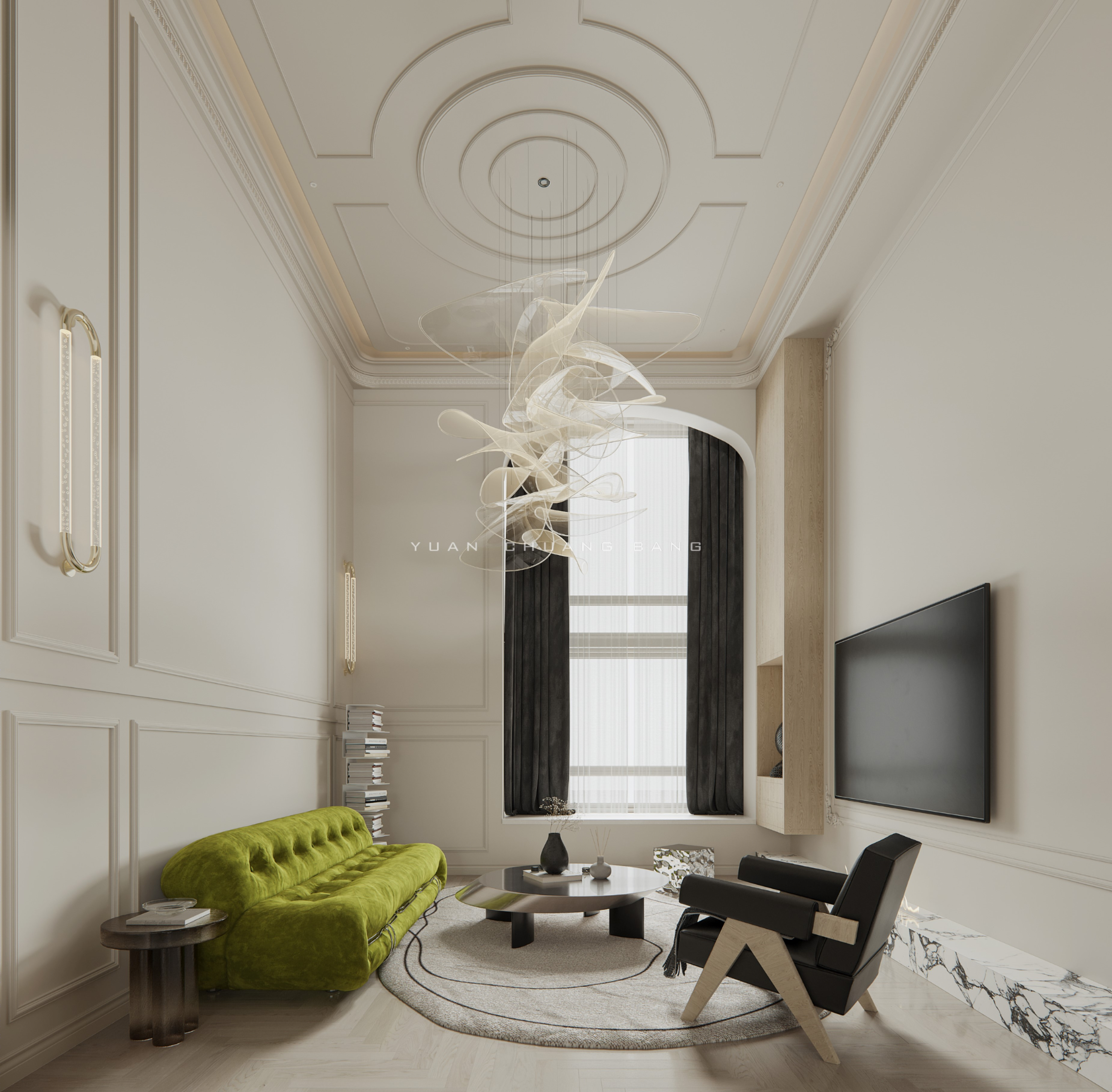 精致法式轻奢风·巴黎公寓设计-1