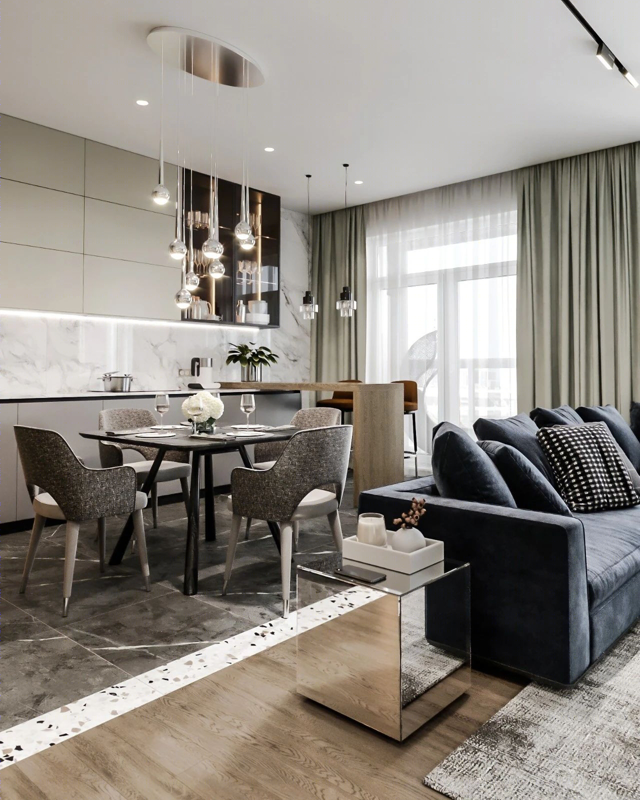 Igor Glushan 打造 104㎡轻奢美宅，温暖原木色调营造惬意空间-5