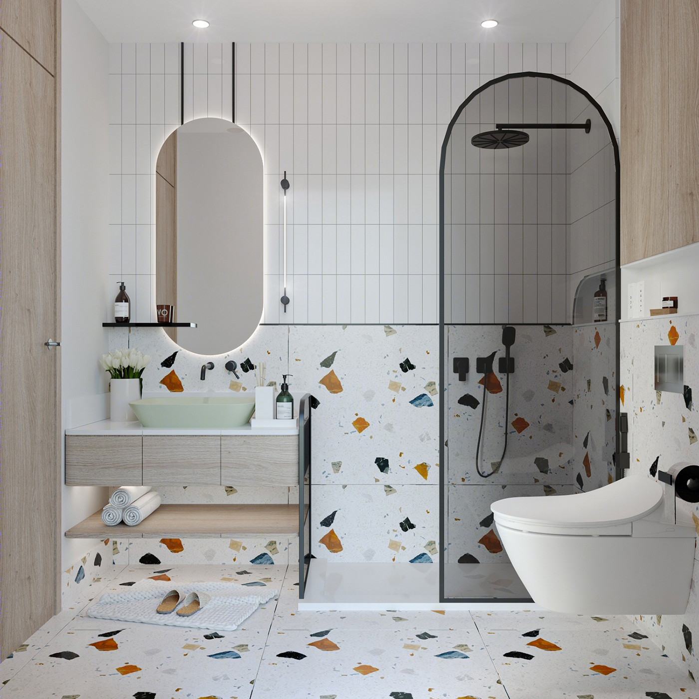 现代简约贝桦浴室设计丨埃及开罗丨LEVELS Design Studio-12