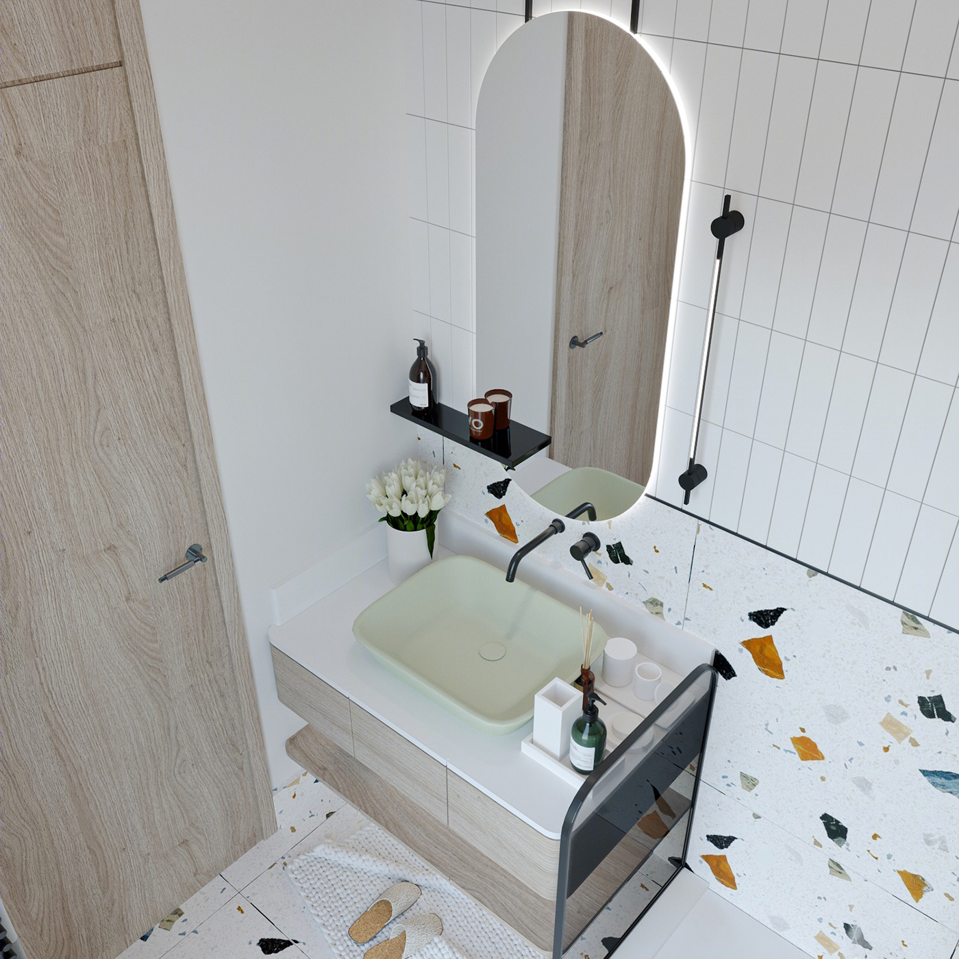 现代简约贝桦浴室设计丨埃及开罗丨LEVELS Design Studio-13