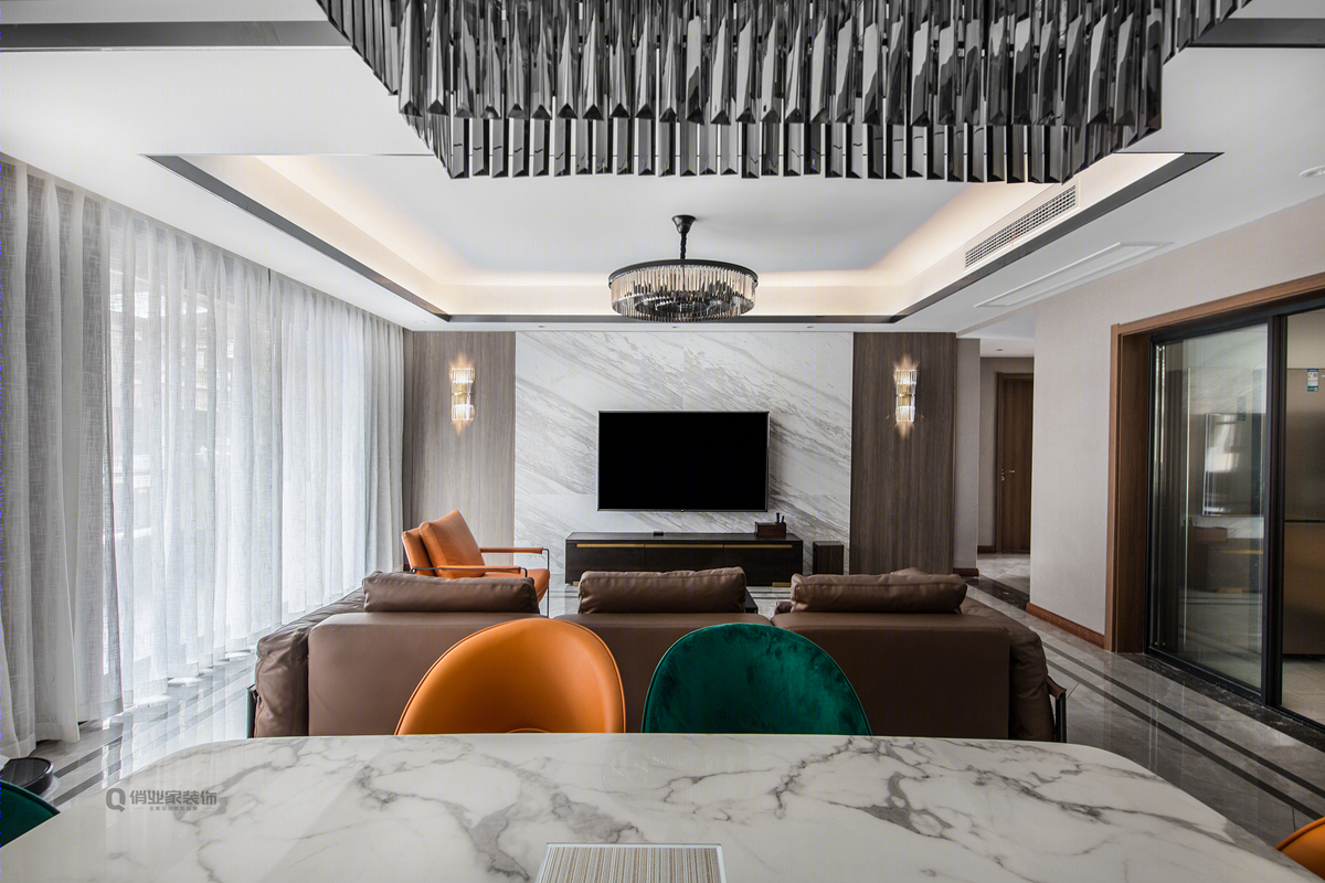 重庆·北大资源博雅东·120平现代港式风格装修-4