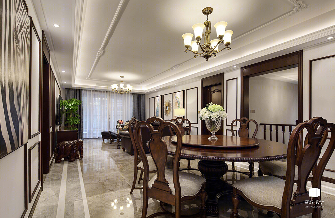 金科廊桥 380㎡美式风格家居设计 | 实用舒适、休闲浪漫、温馨自然-9