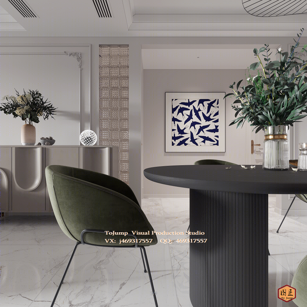 现代法式客餐厅设计-7