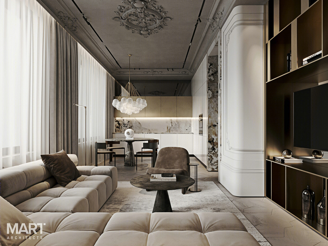 俄罗斯109㎡住宅设计 超独特的设计感-2