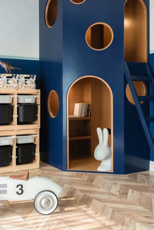 双人树屋、梯下“游戏盒”，还有攀爬架...这么装，无论家里几个娃都能轻松搞定！-26