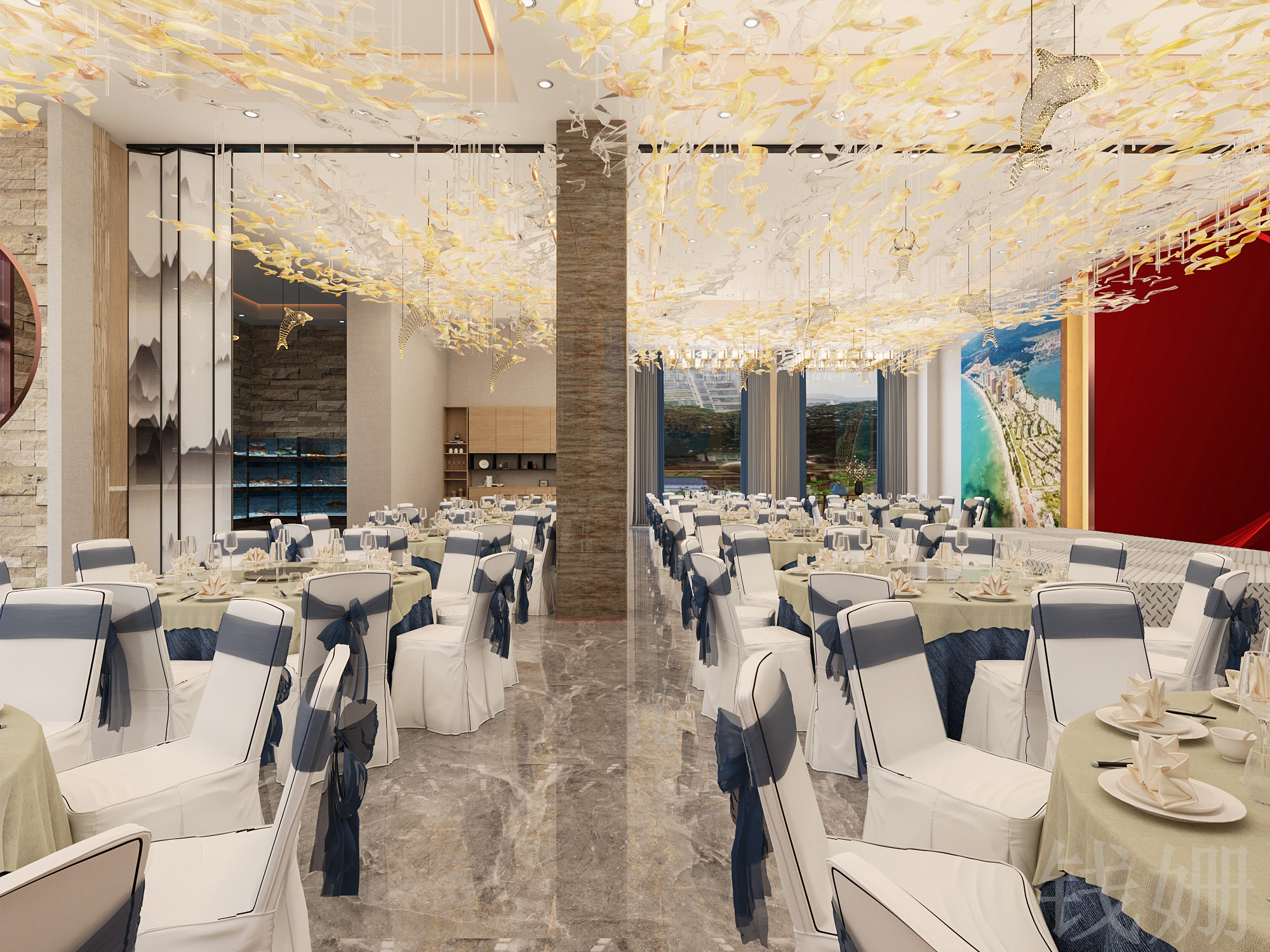 新中式海鲜酒楼设计-9