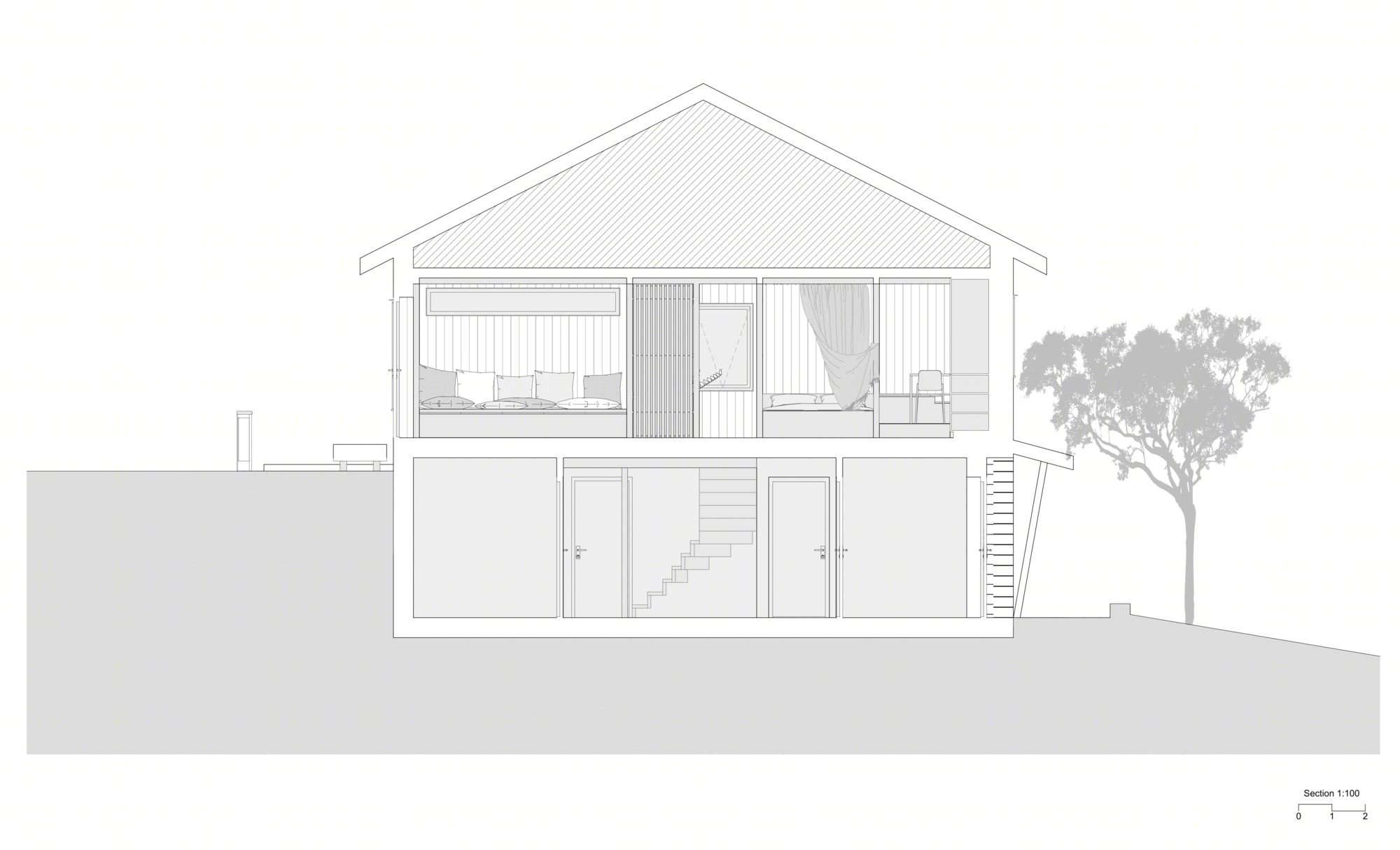 Austigard Arkitektur丨公寓丨Wood Slat Shotgun House-8