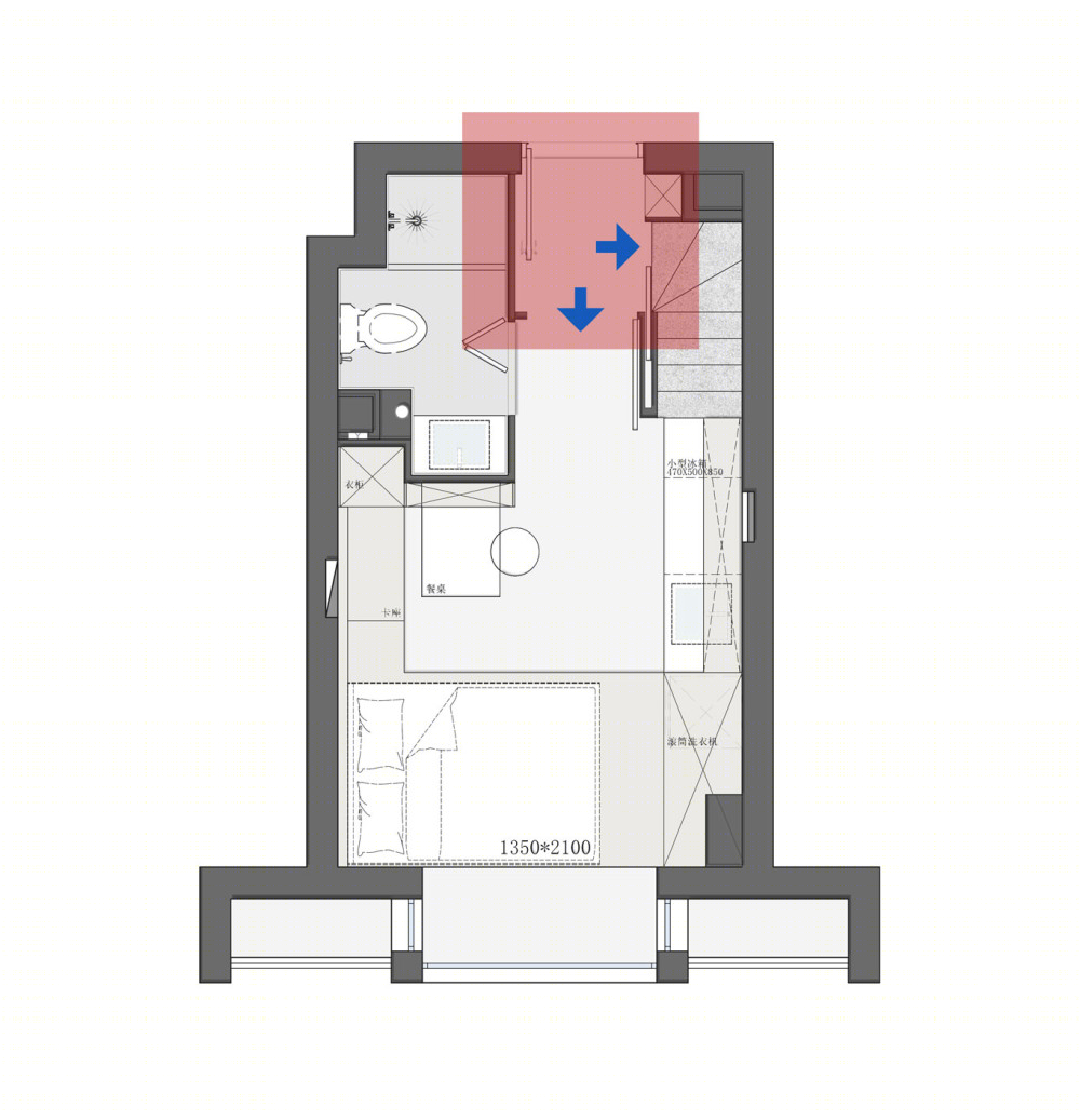 21㎡挑高公寓改造丨吾索设计-29