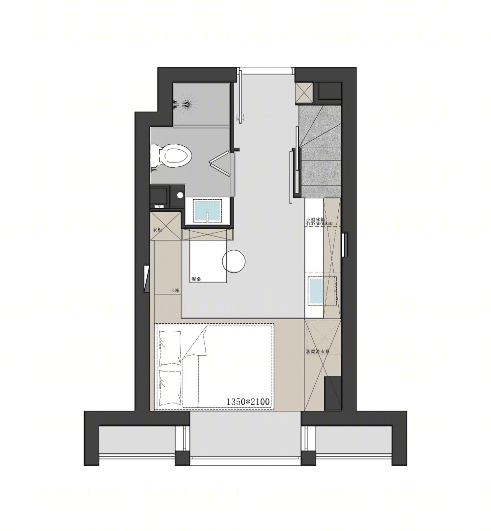 21㎡挑高公寓改造丨吾索设计-30