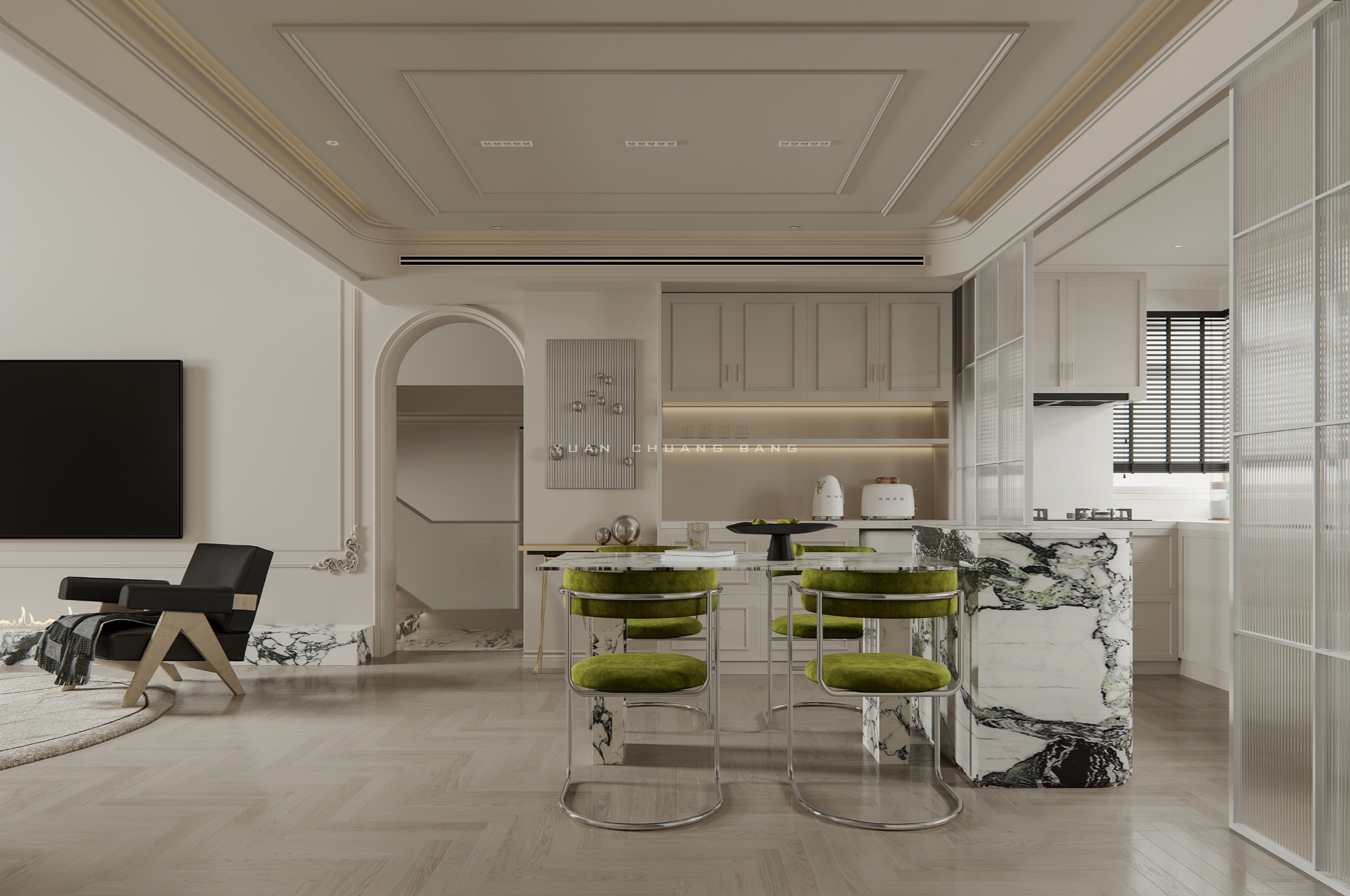 精致法式轻奢风·巴黎公寓设计-7