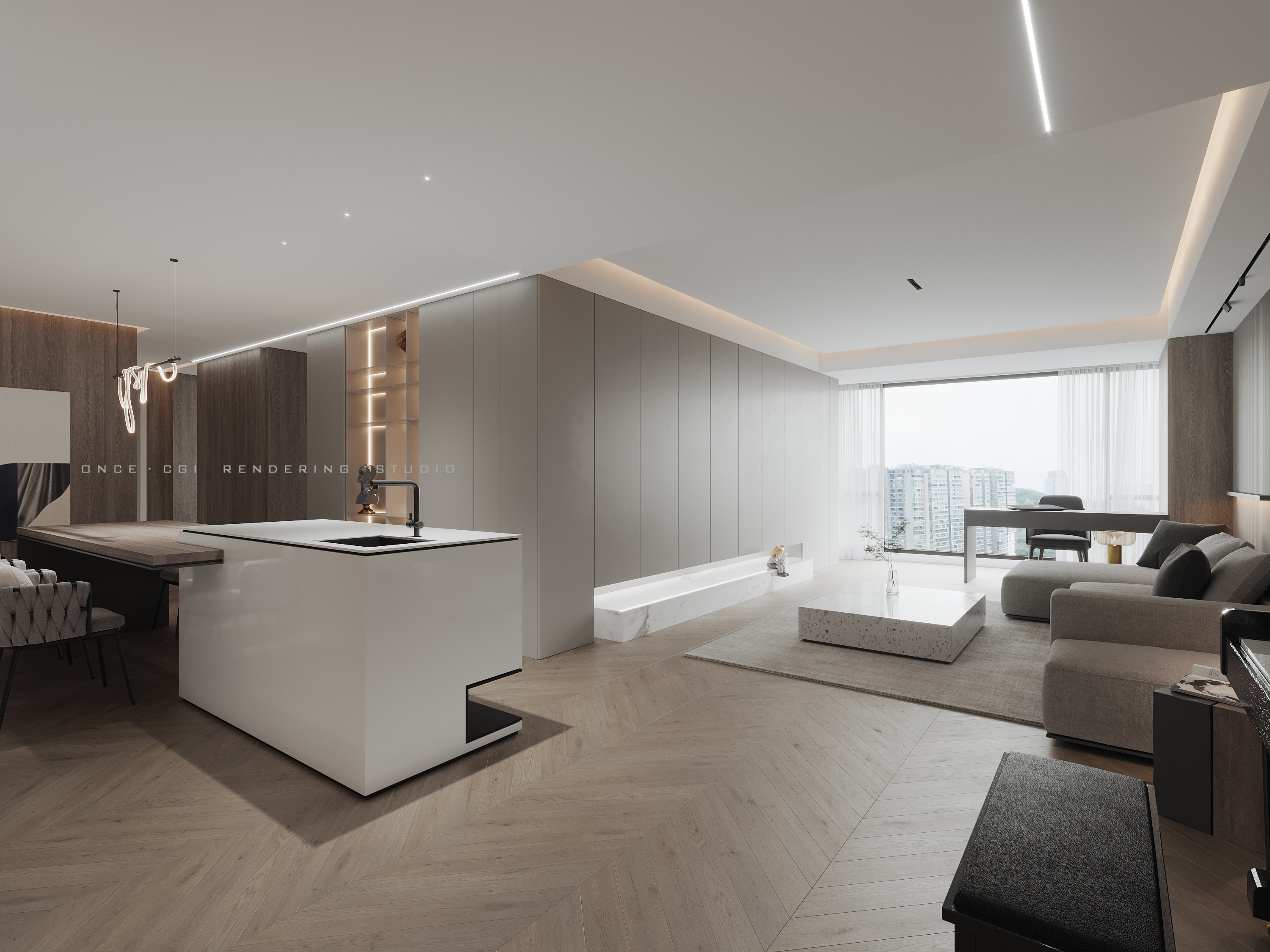 现代平层设计丨ONCE·CGI·RENDERING·STUDIO-13