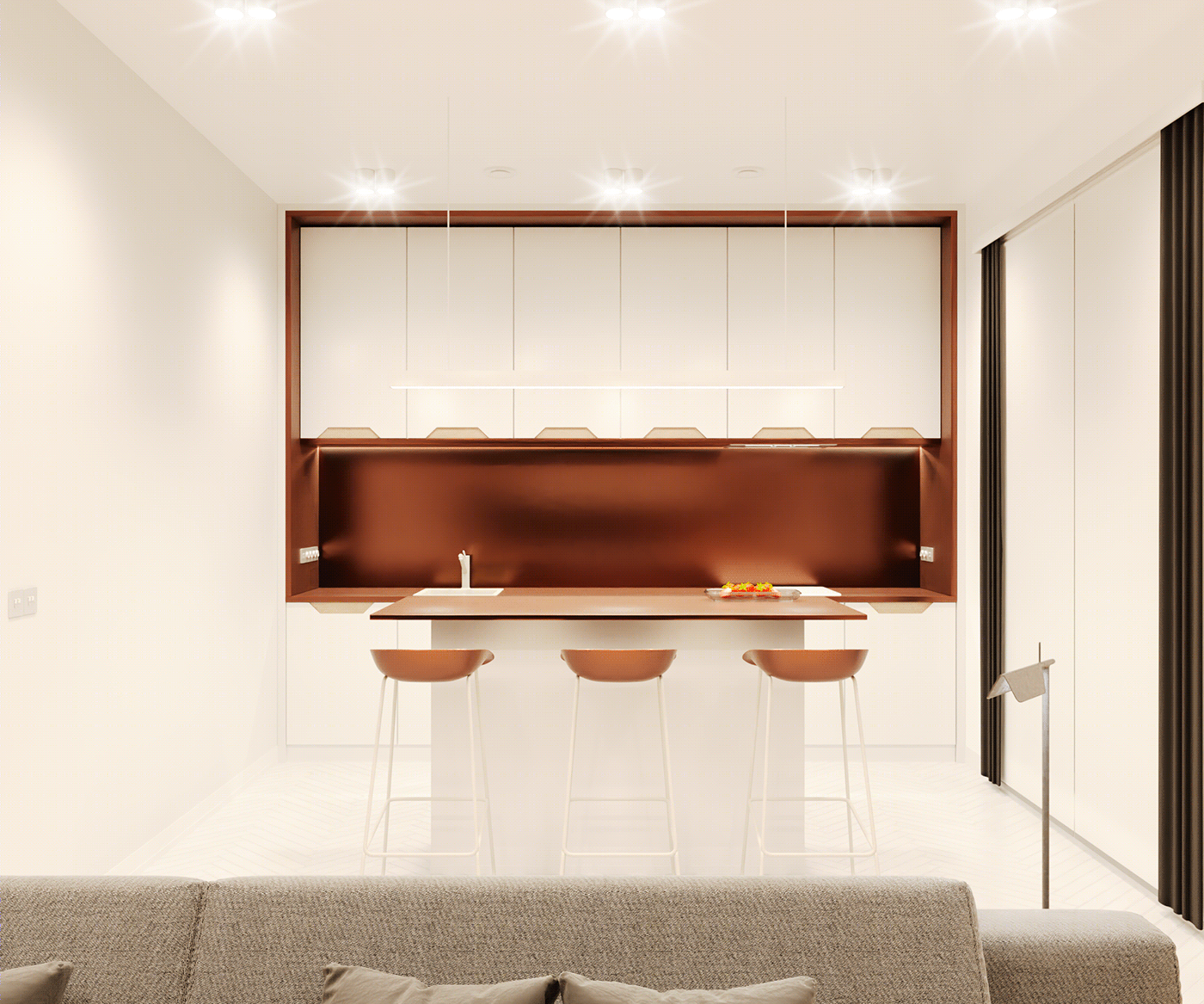 The concept of interior of a small apartment.-9