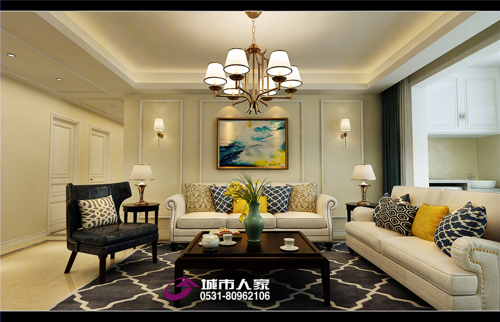 济南金汇瀚玉城装修简美风格装修设计-1